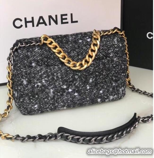 Good Product Chanel 19 flap bag Tweed AS1160 black