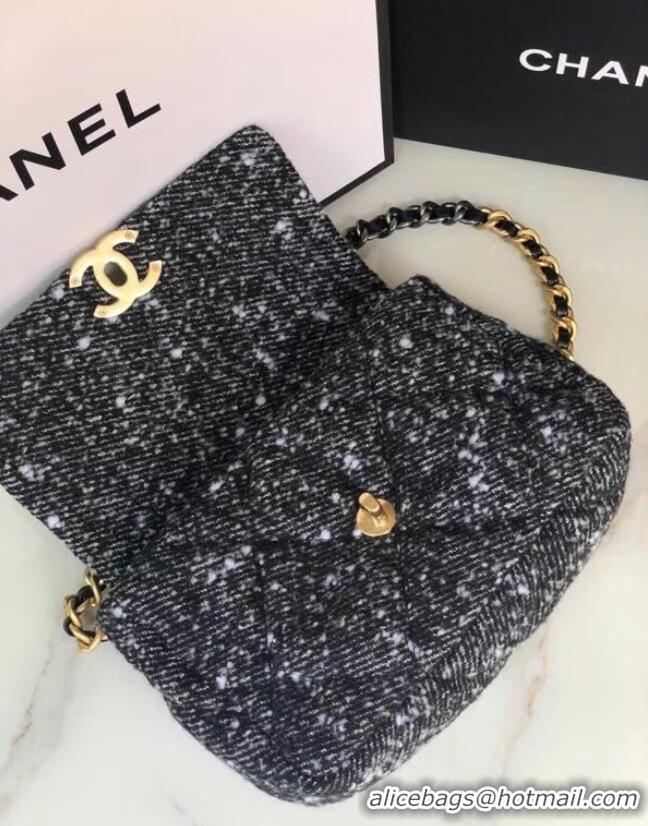 Good Product Chanel 19 flap bag Tweed AS1160 black