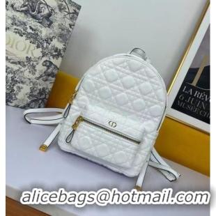 Top Quality SMALL DIOR BACKPACK Cannage Lambskin M9222U WHITE