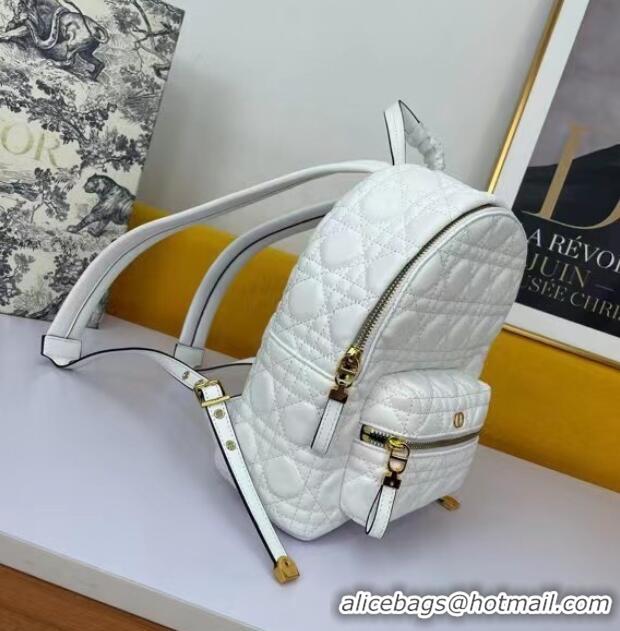 Top Quality SMALL DIOR BACKPACK Cannage Lambskin M9222U WHITE