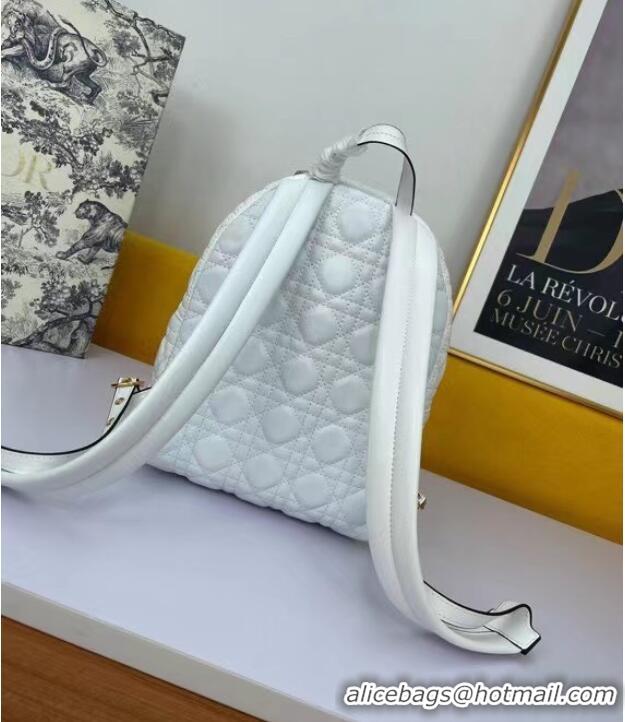 Top Quality SMALL DIOR BACKPACK Cannage Lambskin M9222U WHITE