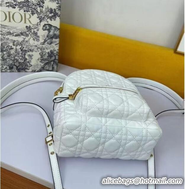 Top Quality SMALL DIOR BACKPACK Cannage Lambskin M9222U WHITE