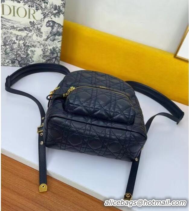 New Fashion SMALL DIOR BACKPACK Cannage Lambskin M9222U dark blue