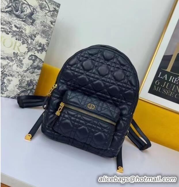 New Fashion SMALL DIOR BACKPACK Cannage Lambskin M9222U dark blue