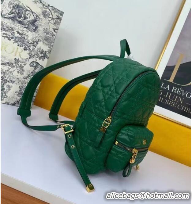 Low Cost SMALL DIOR BACKPACK Cannage Lambskin M9222U green