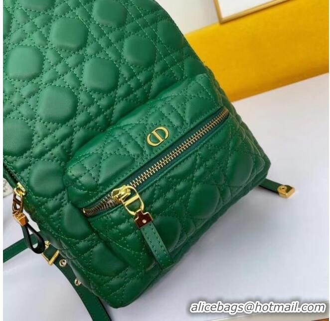 Low Cost SMALL DIOR BACKPACK Cannage Lambskin M9222U green