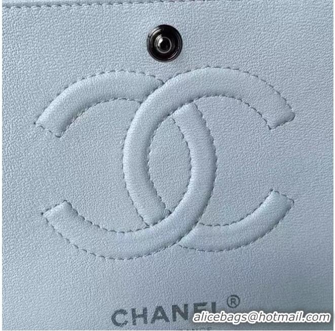 Popular Style Chanel classic handbag Lambskin & silver Metal A01112 white