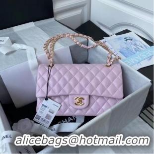 Stylish Inexpensive Chanel classic handbag Lambskin & gold Metal A01112 pink