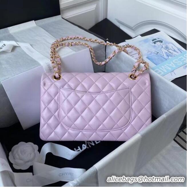 Stylish Inexpensive Chanel classic handbag Lambskin & gold Metal A01112 pink