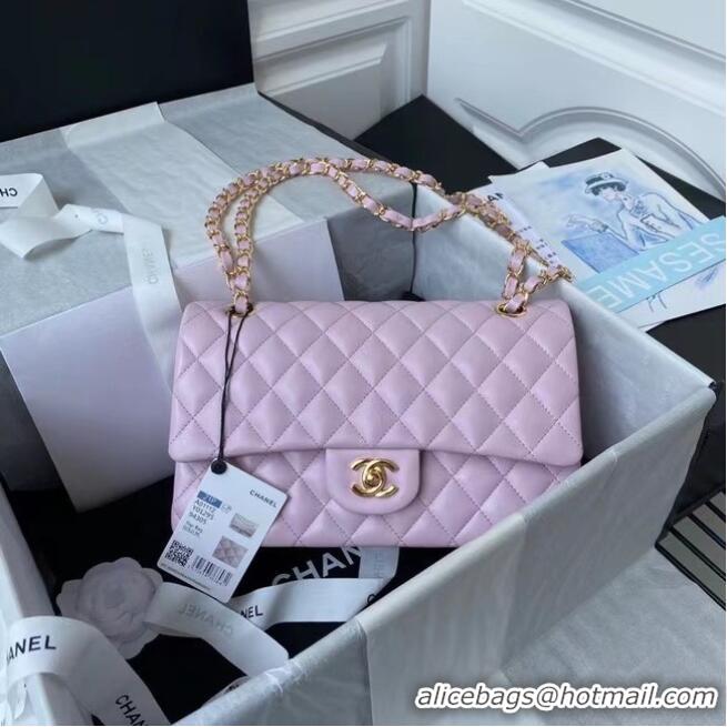 Stylish Inexpensive Chanel classic handbag Lambskin & gold Metal A01112 pink