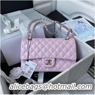 Discount Chanel classic handbag Lambskin & silver Metal A01112 pink