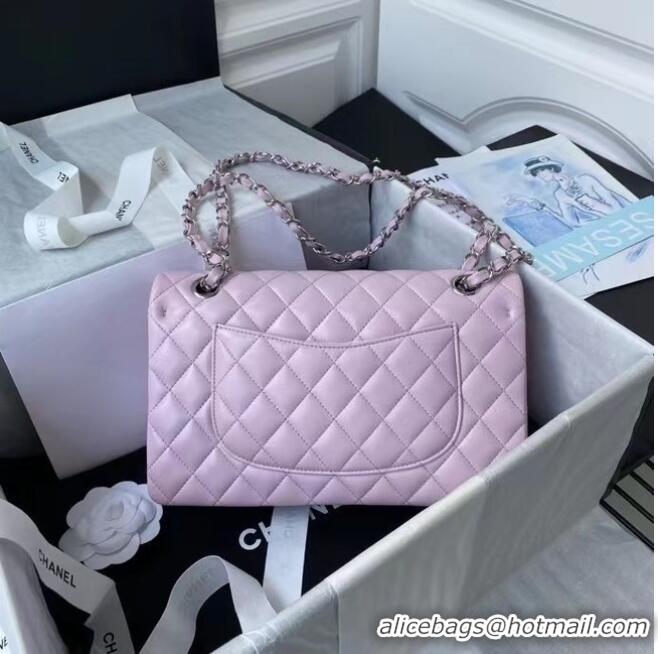 Discount Chanel classic handbag Lambskin & silver Metal A01112 pink