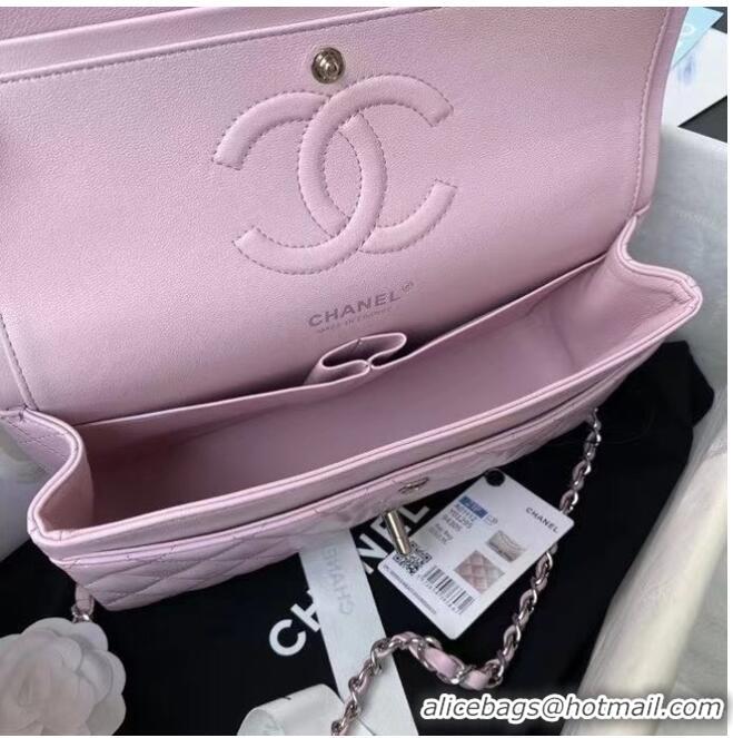 Discount Chanel classic handbag Lambskin & silver Metal A01112 pink