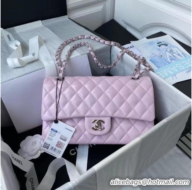 Discount Chanel classic handbag Lambskin & silver Metal A01112 pink