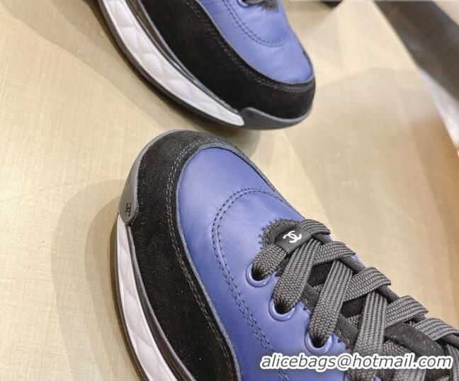 Best Design Chanel Nylon and Suede Sneakers G38035 Navy Blue 2021