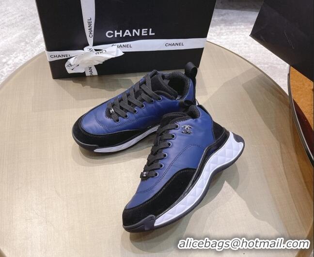 Best Design Chanel Nylon and Suede Sneakers G38035 Navy Blue 2021