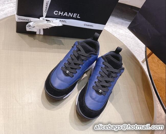 Best Design Chanel Nylon and Suede Sneakers G38035 Navy Blue 2021