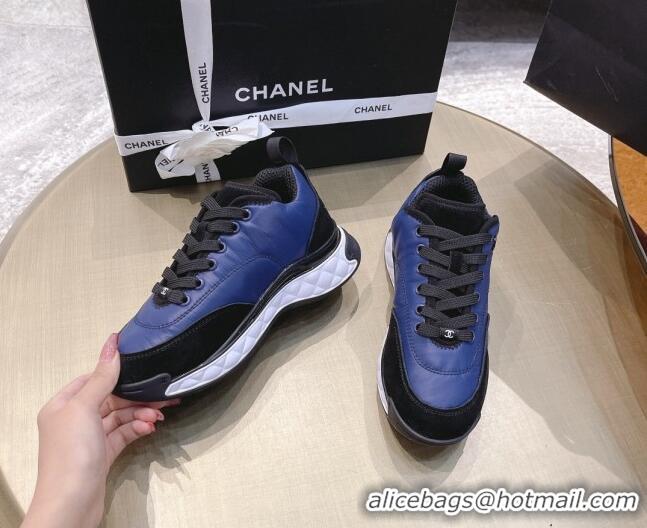 Best Design Chanel Nylon and Suede Sneakers G38035 Navy Blue 2021