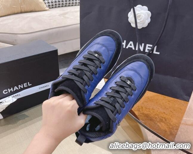 Best Design Chanel Nylon and Suede Sneakers G38035 Navy Blue 2021