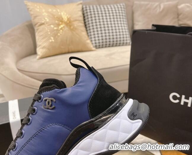 Best Design Chanel Nylon and Suede Sneakers G38035 Navy Blue 2021