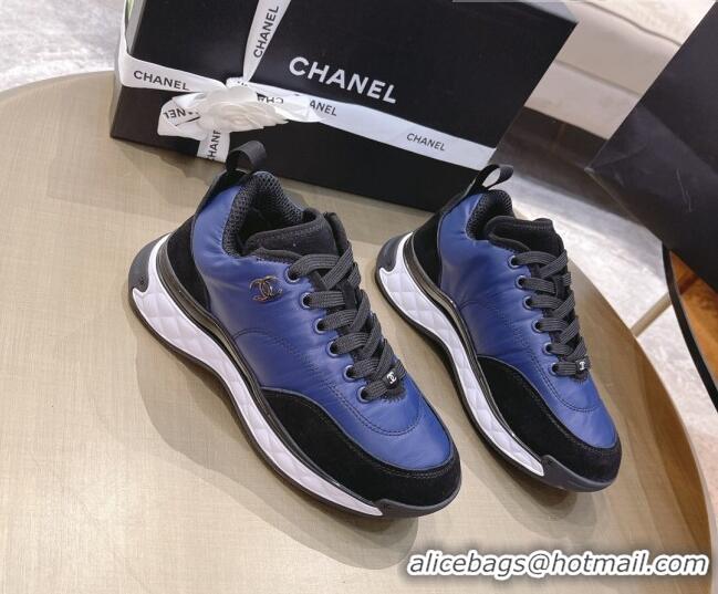 Best Design Chanel Nylon and Suede Sneakers G38035 Navy Blue 2021