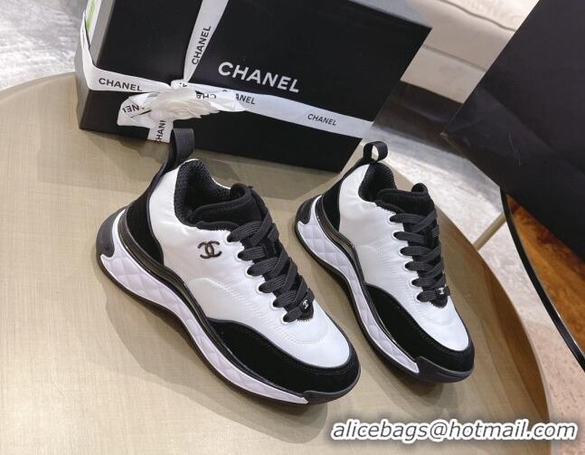 Cheap Price Chanel Nylon and Suede Sneakers G38035 White 2021