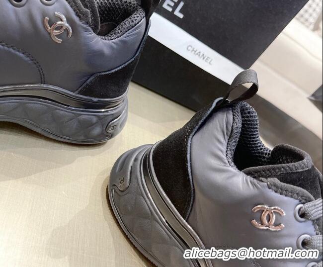 Perfect Chanel Nylon and Suede Sneakers G38035 Black 2021