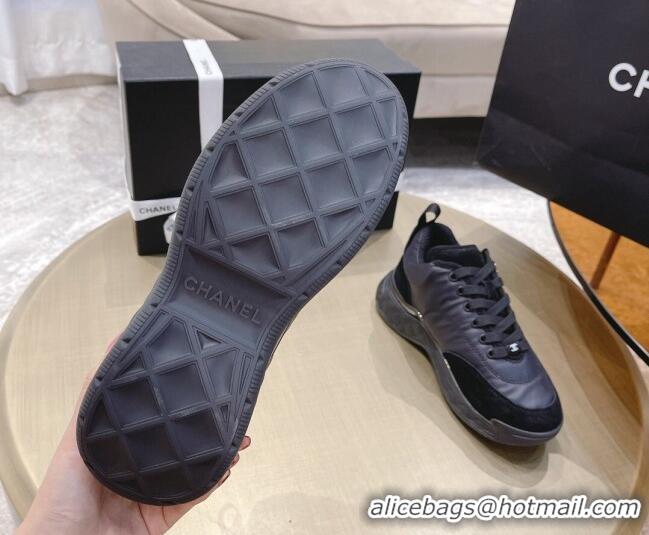 Perfect Chanel Nylon and Suede Sneakers G38035 Black 2021