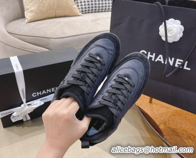 Perfect Chanel Nylon and Suede Sneakers G38035 Black 2021