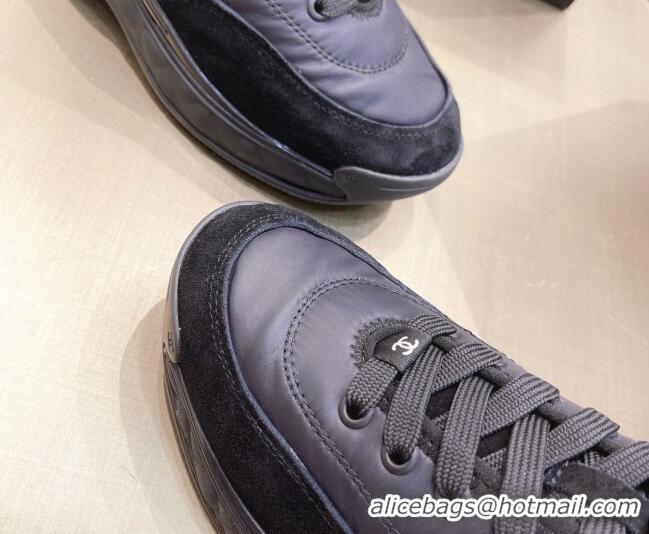 Perfect Chanel Nylon and Suede Sneakers G38035 Black 2021