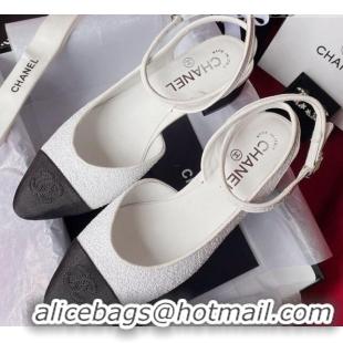 Classic Hot Chanel Glitter Open Shoes Pumps G37594 White 2021