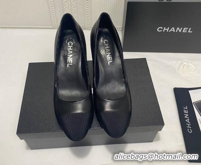 Best Product Chanel Laminated Lambskin Chain Pumps 6cm G37164 Black 2021