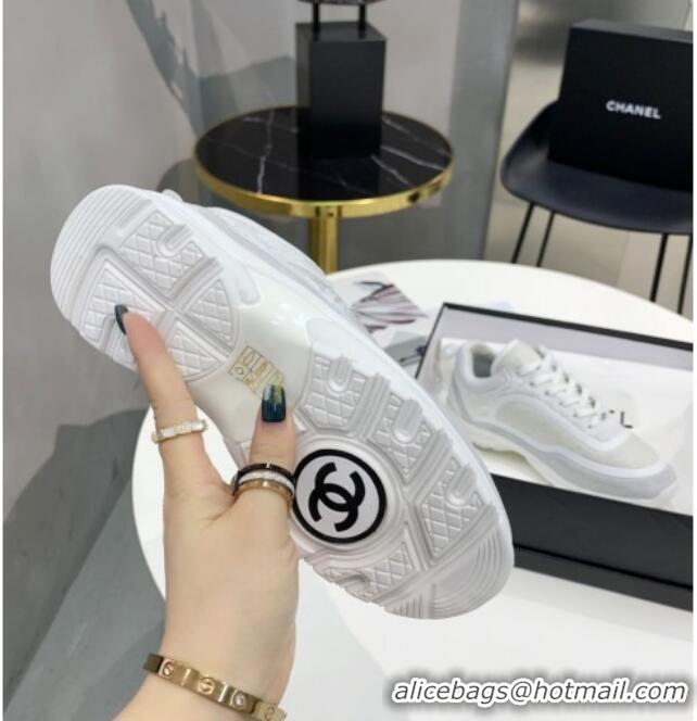 New Design Chanel Tweed Sneakers G37122 White 01 2021