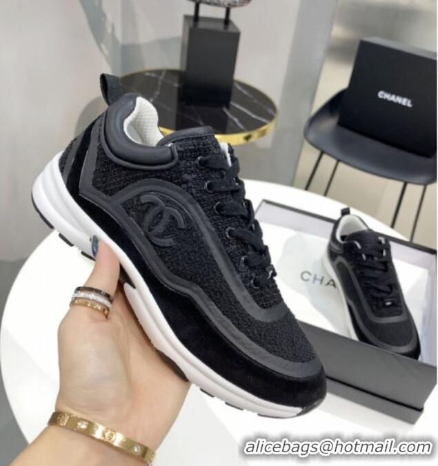 Good Product Chanel Tweed Sneakers G37122 Black