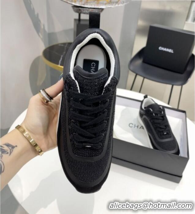 Good Product Chanel Tweed Sneakers G37122 Black