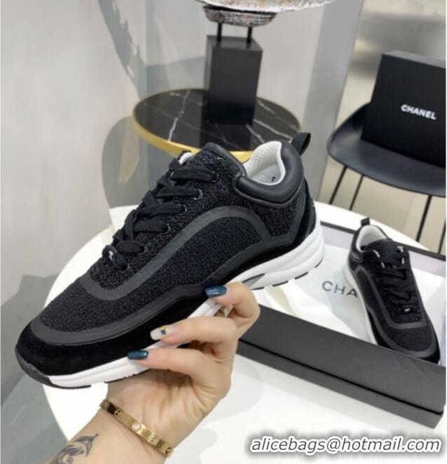 Good Product Chanel Tweed Sneakers G37122 Black