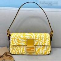 Traditional Discount Fendi Baguette 1997 Medium FF Vertigo Bag FD8378 Yellow 2021