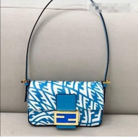 Buy Classic Fendi Baguette 1997 Mini FF Vertigo Bag FD8378 Light Blue 2021