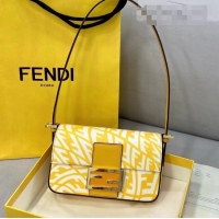 Reasonable Price Fendi Baguette 1997 Mini FF Vertigo Bag F08378 Yellow 2021