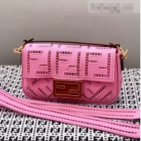 Top Quality Fendi Baguette Mini Bag with FF embroidery 8372S Pink 2021