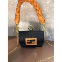 Super Quality Fendi mini BAGUETTE cotton bag F6550 black