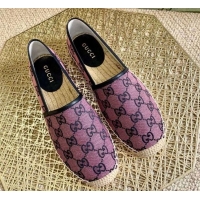 Best Product Gucci GG Canvas Espadrilles 050671 Purple 2021