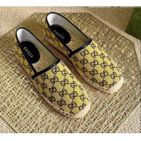 Top Grade Gucci GG Canvas Espadrilles 050673 Yellow 2021