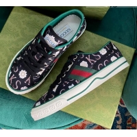 Unique Style Gucci Print Canvas Tennis 1977 Low-Top Sneaker 510108 Black 2021