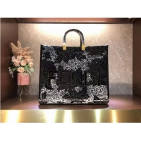 Luxury Classic FENDI LARGE embroidery bag 8BH386AB Black