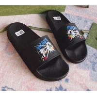 Best Quality Disney x Gucci Donald Duck Flat Slide Sandal 510125 Black