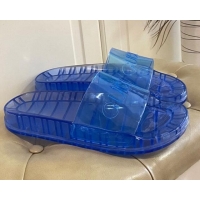 Shop Duplicate Gucci Transparent PVC Slide Sandals 071034 Blue