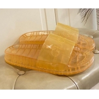 Low Price Gucci Transparent PVC Slide Sandals 071034 Yellow