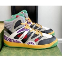 Popular Gucci Basket High-Top Sneakers 071227 Grey