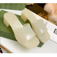 Good Quality Gucci Transparent Rubber Slide Sandals 081042 Jade